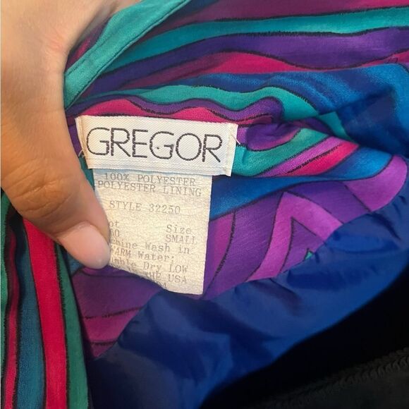 VINTAGE GREGOR GEOMETRIC 80s/90s WINDBREAKER JACKET SIZE SMALL UNISEX - Picture 12 of 12
